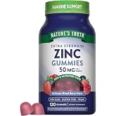 Nature's Truth Zinc Gummies for Adults | 50mg | 120 Count | Vegan, Non-GMO &amp; Gluten Free Supplement | Mixed Berry Flavor