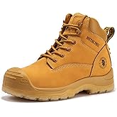 ROCKROOSTER Work Boots for Men, Composite toe Boots, 6 Inch, Side Zipper, Slip Resistant, ASTM F2413-18, Industrial & Construction Work Boots EH AK659