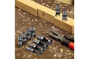 8 Piece Woodworking Drill Bit Set Straight Tapered with Hex Shank in 4 Sizes Black