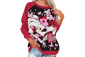 BTLYUIOAPE Hazbin Hotel Merch(Hell Inn) Hazbin Hotel Women'S Round Neck Long Sleeve Sweatshirts Anime Pullover Tops 2024