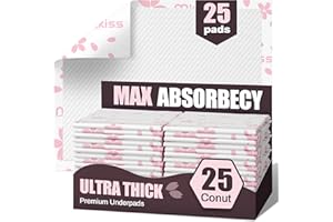 MKISS Heavy Duty Incontinence Underpads, 30" x 36", 25 Count-Ultra Absorbent Disposable Bed Pads, Tear-Resistant Chucks Pads for Adults, Kids, Elderly and Home Care