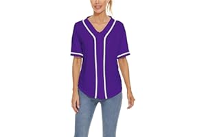 MOWBEAT Women Baseball Jersey Button Down Tee Short Sleeve Shirt Sports Uniform Softball Jersey Active T-Shirt