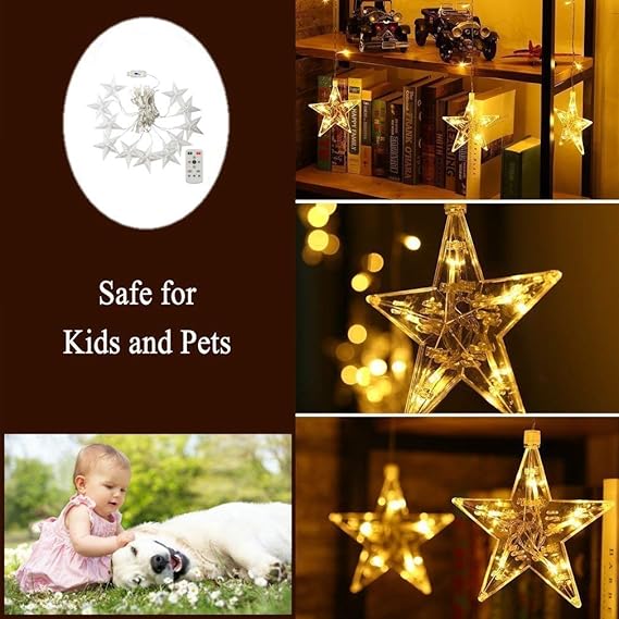 Amazon Com Fundiscount 11 Stars 94 Led Curtain Lights With Remote