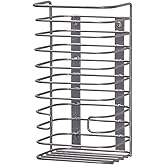 Household Essentials Cabinet Door Trash Bag Holder, Steel Frame, Satin Nickel Powder Coating, Perfect for Disposable Bags and Other Necessities, Easy Installation, Hardware Included