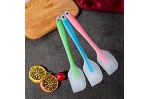 3-Pack Semi-Transparent Silicone Spatula Set – Heat-Resistant Non-Stick Scrapers for Baking, Cooking, and Mixing