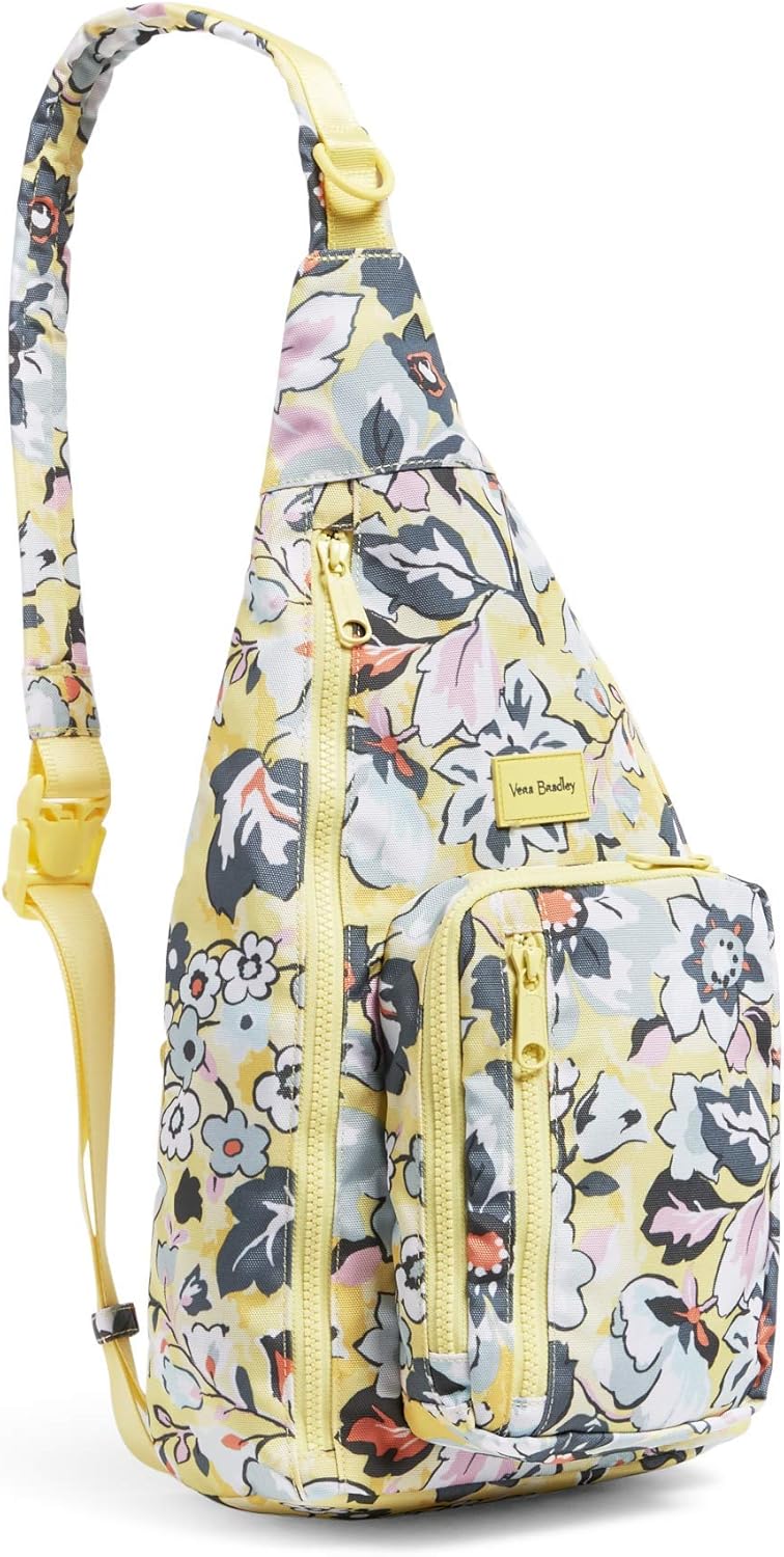 Vera Bradley Women's Recycled Lighten Up ReActive Sling Backpack, Black, One Size: Shoes