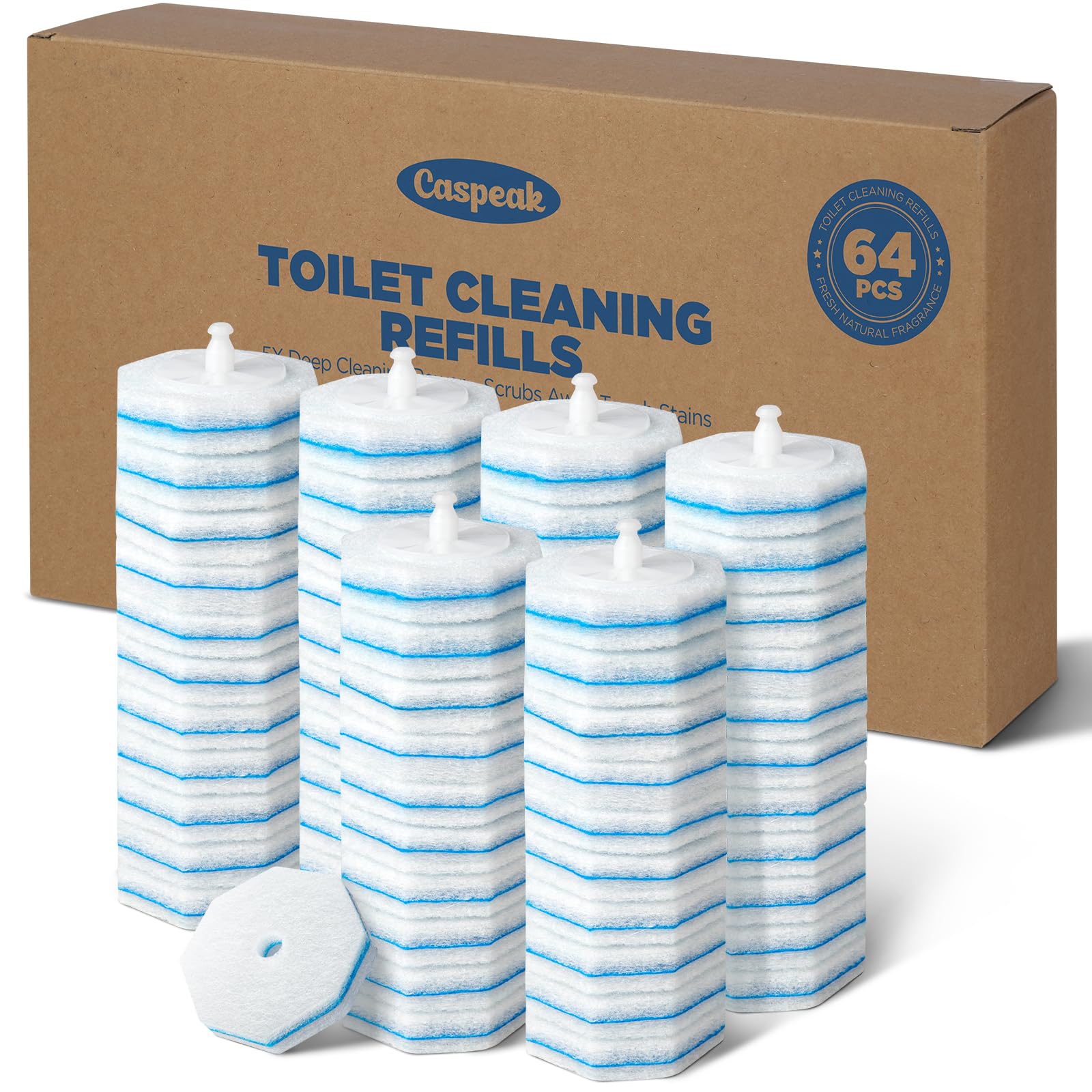 Photo 1 of 64 Count Toilet Wand Refills for Clorox Toilet Wand, 5X Cleaning Power Toilet Bowl Cleaners with Exclusive Formula, High-Density Disposable Toilet Brush Scrubber - No Falling Apart, Fresh Fragrance