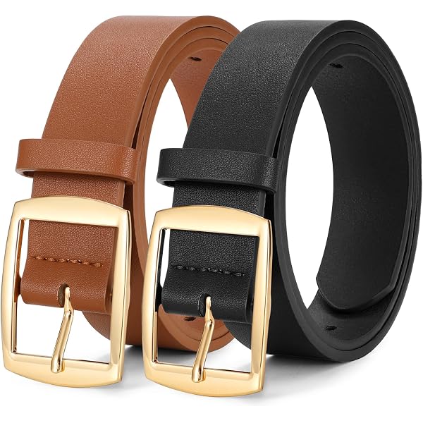 Amazon.com: SENDEFN 2 Pack Women Leather Belts with Pin  display picture 1