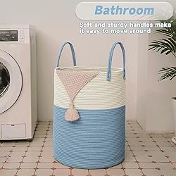 JMvicyroam Large Woven Laundry Basket Hamper,60L