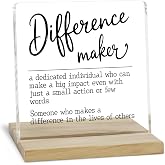Difference Maker Definition Desk Decor Sign, Appreciation Gifts for Teacher Boss Leader Coworker Acrylic Plaque