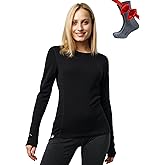 Merino.tech Merino Wool Base Layer Women - 100% Merino Wool Heavyweight, Midweight, Lite Long Sleeve Thermal Shirt and Socks