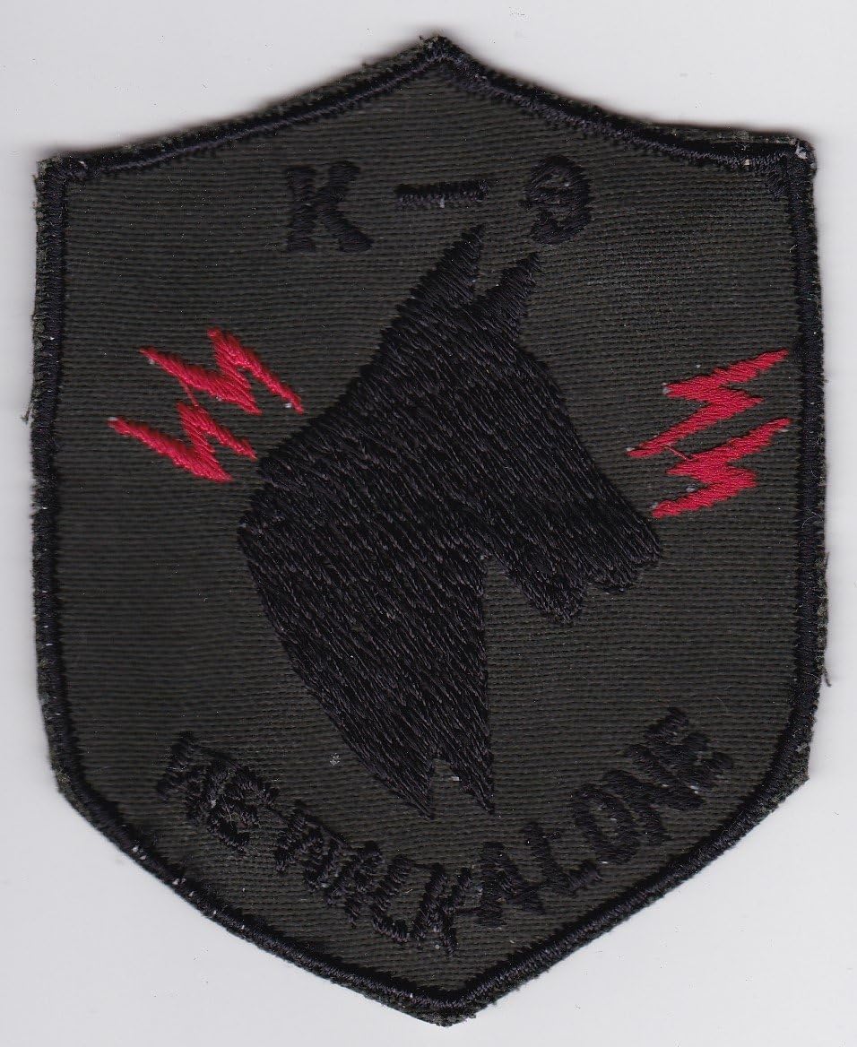 IRON ON EMBROIDERED PATCH "USAF Patch Spt SP Vietnam K9 Patrol Dog Security Police Thialand 93 mm x 75 mm,,