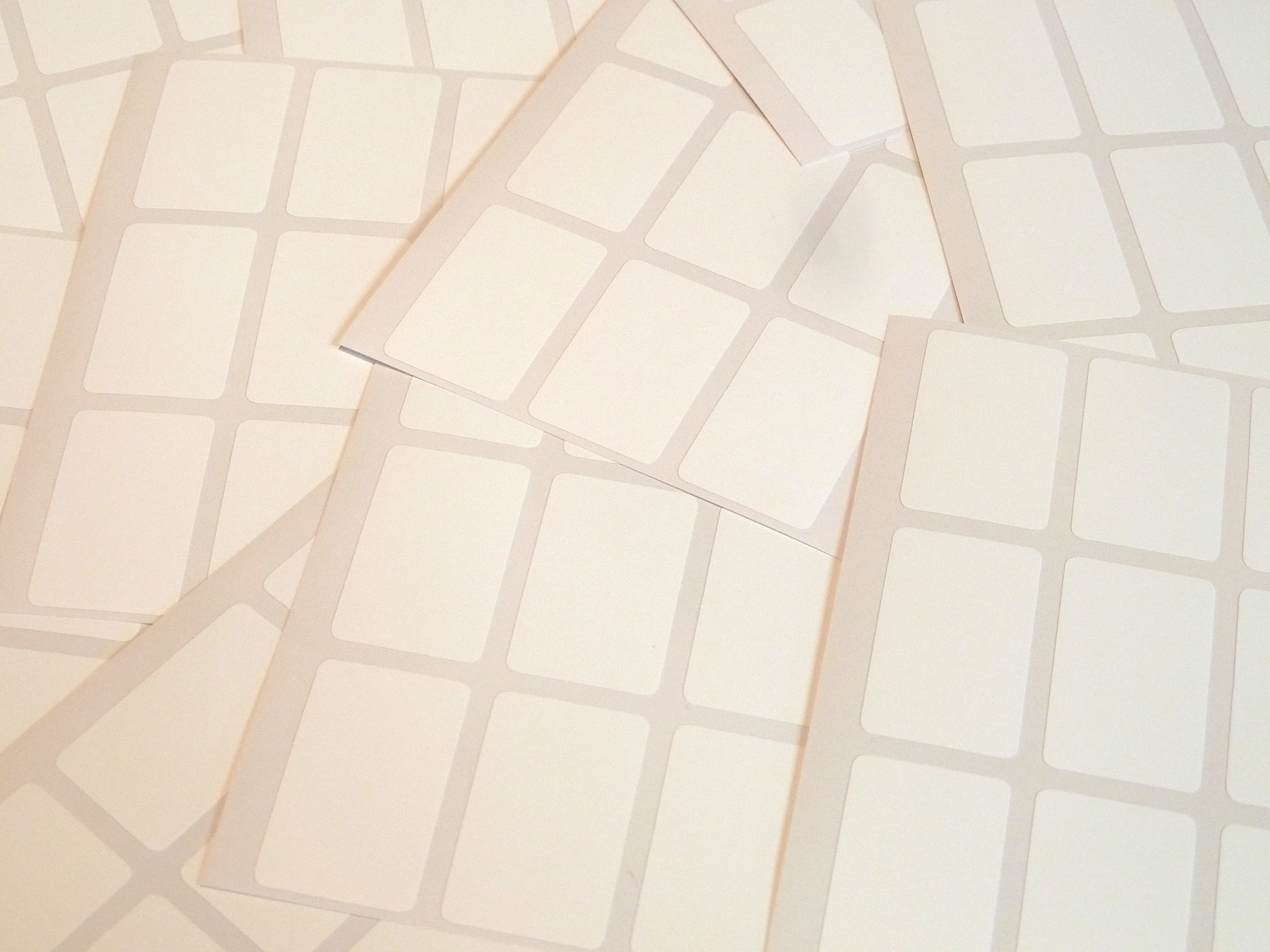 Pack of 90, 31x19mm Rectangle, White Plastic Labels, Permanent Adhesive, Sticky Durable Poly Waterproof Stickers