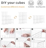 AWTATOS Cube Storage Unit 6 Cube Wire Shelves White USCIH06WE view 5