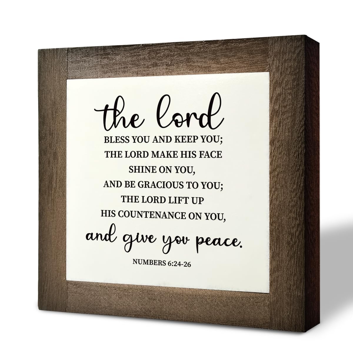Photo 1 of Bible Verse Numbers 6:24-26 Box Sign, The Lord Bless You and Keep You, Wooden Plaque Gift Tabletop, Religious Wood Sign, Decorative Desk Sign, Christian Gift for Friends Family, Farewell Gifts C1