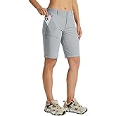 Willit Women's 10" Hiking Golf Long Shorts Quick Dry Athletic Outdoor Summer Shorts with Pockets