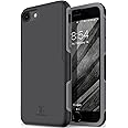 TEAM LUXURY Case for iPhone SE (2022/2020), iPhone 8, iPhone 7 case - Shockproof Rugged Protective Phone Cover - Compatible with Wireless Charging - (Black/Gray)