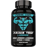 Prime Labs L Arginine 1500mg, Nitric Oxide Supplements for Men | L-Arginine HCl for Blood Flow, Strength &amp; Endurance, Made in USA, 60 Capsules