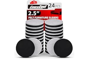 EZPROTEKT 24 PCS 2.5" Felt Furniture Movers Sliders for Hardwood Floors, Reusable Felt Furniture Moving Pads, Sliders for Moving Heavy Sofa Couch Fridge, Furniture Glides Easily and Quickly (Beige, Round)