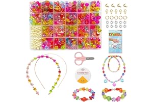 Vytung Beads Set for Jewelry Making Kids Adults Children Craft DIY Necklace Bracelets Letter Alphabet Colorful Acrylic Crafting Beads Kit Box with Accessories(Color#2)
