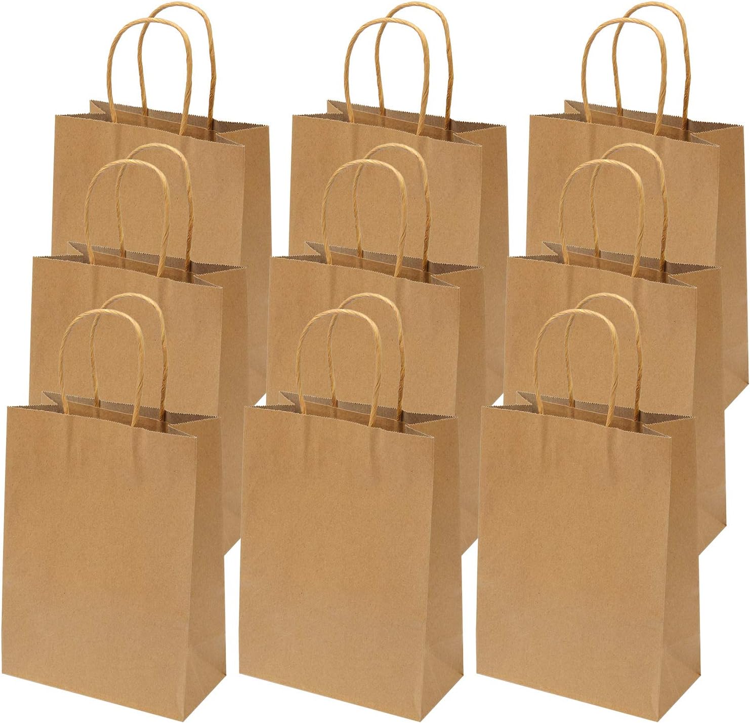 Elcoho 24 Pieces Paper Party Bags Brown Kraft Bag Birthday
