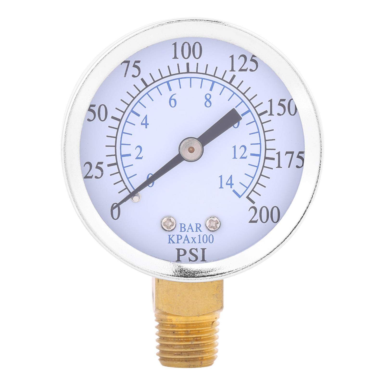 Hydraulic Gauge, Hydraulic Pressure Gauge, 1/4"NPT Manometer Hydraulic Gauge Air Compressor Pressure for bar/psi Measurement(0-200PSI 0-14bar)
