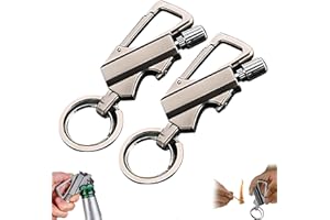Permanent Match Infinity Lighter,3-in-1 Keychain Lighter,with Dual-Sided Flint Fire Starter,Reusable Waterproof Strike Anywhe