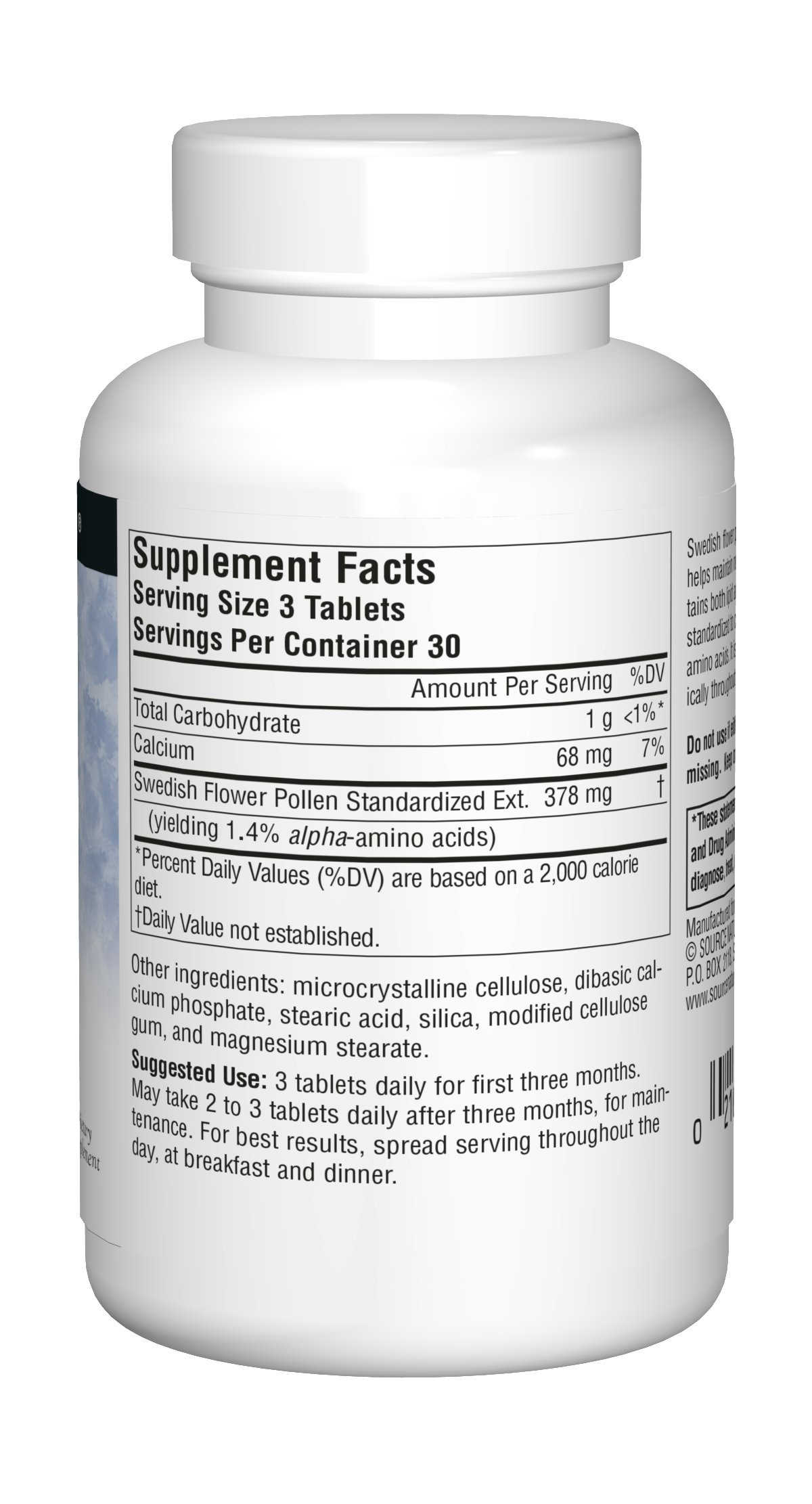 Source Naturals Swedish Flower Pollen Extract Supplement 90 Tablets