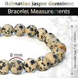 Natural Dalmatian Jasper Gemstone Bead Bracelet