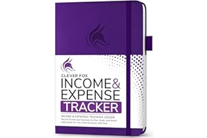 Clever Fox Income & Expense Tracker – Accounting & Bookkeeping Ledger Book for Small Business – 1-Year Record Notebook, A5 (Purple)