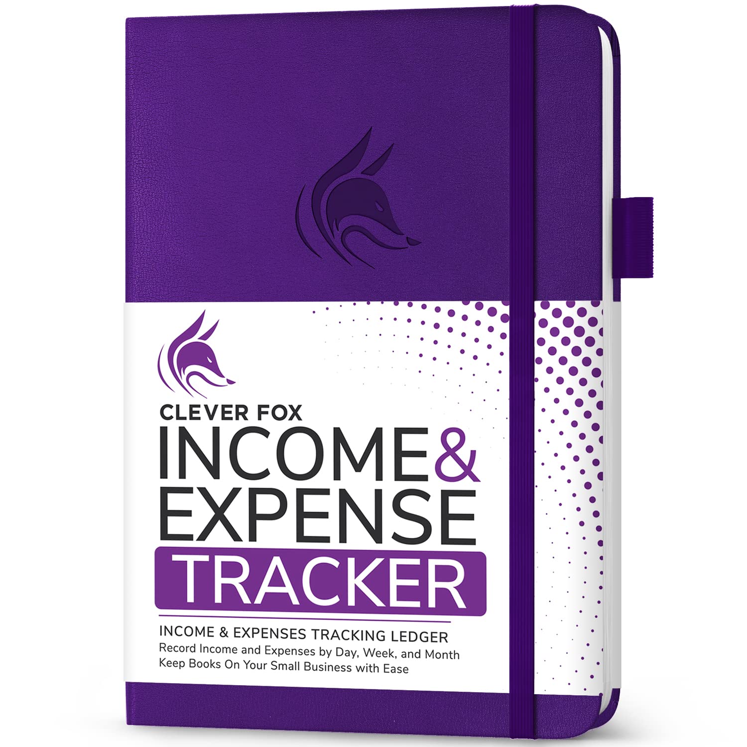 Clever Fox Income & Expense Tracker – Accounting & Bookkeeping Ledger Book for Small Business – 1-Year Record Notebook, A5 (Purple) — image 1
