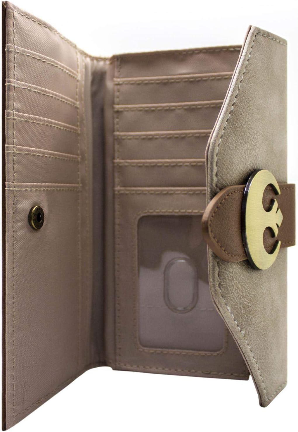 The Last Jedi Star Rey Outfit Wars Rebel Emblem Purse Clutch Coin Pocket & Card Holder, Brown - Image 4
