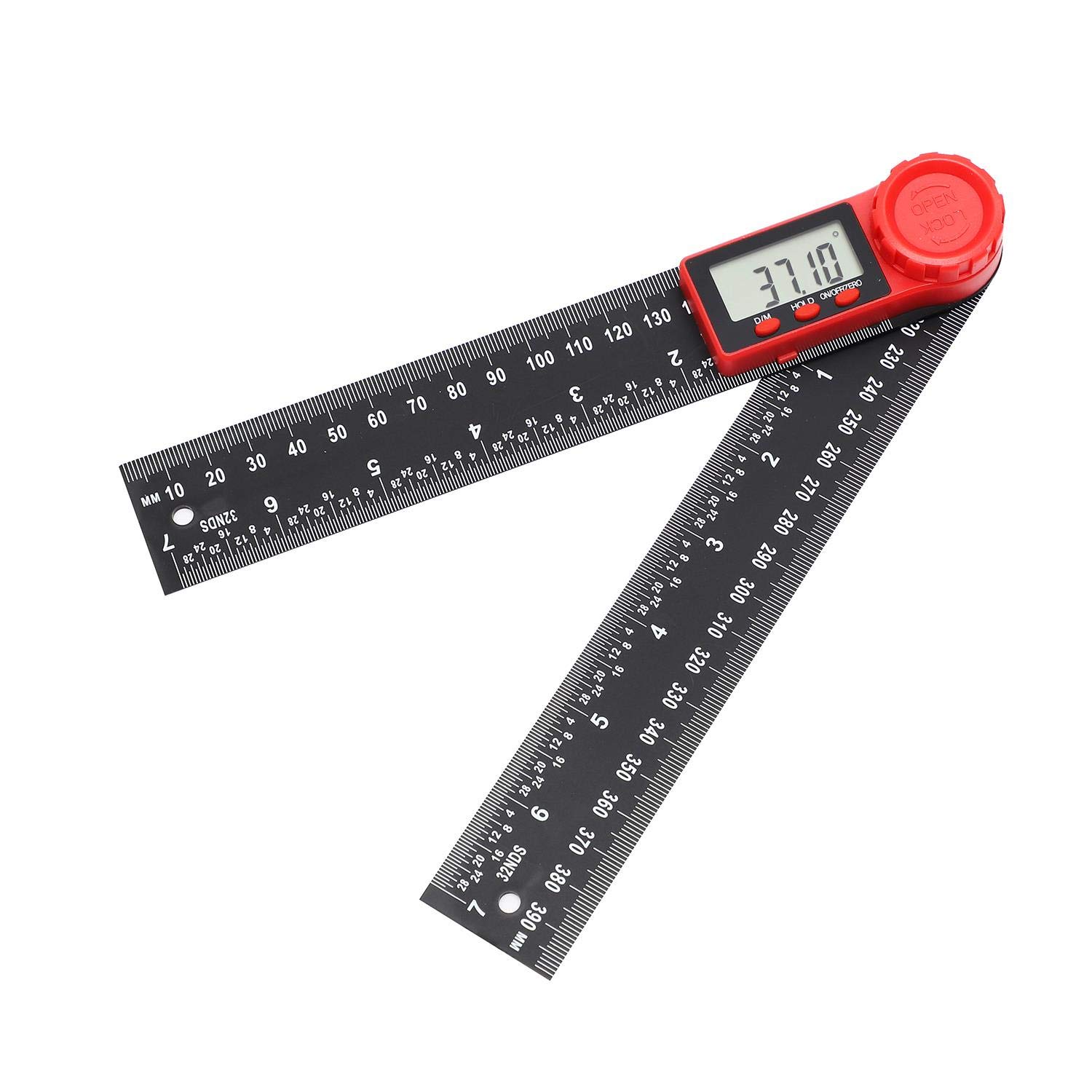 TOPWAY Digital Angle Finder 8 Inch 200mm, Carbon Fibre 0-360° Electronic Inclinometer Goniometer Protractor Angle Ruler Measuring Tool with LCD Display for Engineering Woodworking Construction