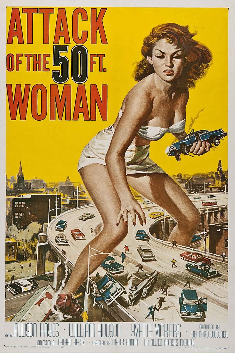 Attack of the 50 FT. Woman Vintage Movie Poster CANVAS Print