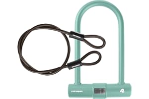 Retrospec Lookout U-Lock Bike Lock with 4Ft Security Cable, Bracket, Heavy Duty Anti-Theft Bicycle Lock with 14mm Shackle, Pi