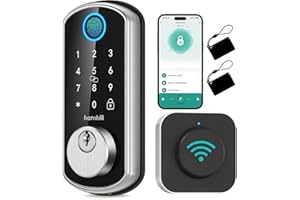 Hornbill Smart WiFi Front Door Lock: Keyless Entry Fingerprint Deadbolt - Alexa Bluetooth Electronic Keypad Door Locks for Ho