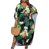 Plus Size Kaftan Dresses for Women Beach Cover Up Summer Moomoos Caftans | JOELLYUS V Neck Batwing Sleeve Oversize Muumuu Nightgown Party Loose Soft Casual Maxi Swimming Pool Quick Dry Vacation 2026
