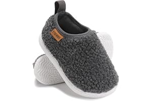 STQ KIDS Toddler Kids Slippers Boys Girls Indoor House Shoes Non-Slip Fuzzy Warm Woolen Bedroom Baby Slip On Slipper Cozy Lightweight Walking Shoes for Home Outdoor Winter Unisex