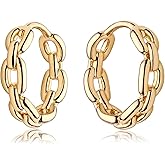 MEVECCO Gold Hoop Earrings for Women 18K Gold Plated Huggie Earrings for Everyday Jewelry