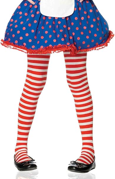 Amazon Com Leg Avenue S Children S Striped Tights Red White X