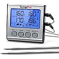 ThermoPro TP17 Digital Meat Thermometer with Dual Temperature Probe Large Backlight LCD Food Thermometer with Timer for Kitch