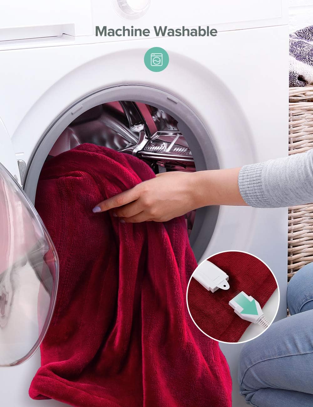 Sable Electric Throw, Blanket Fast-Heating, Full Body Warming ETL Certified, 10 Temperature Settings Auto Off, 50" x 60", Red: Home & Kitchen