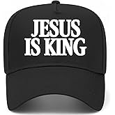 Jesus is King Serif Vintage Trucker Hat | God | Premium Snapback Baseball Hat for Men & Women