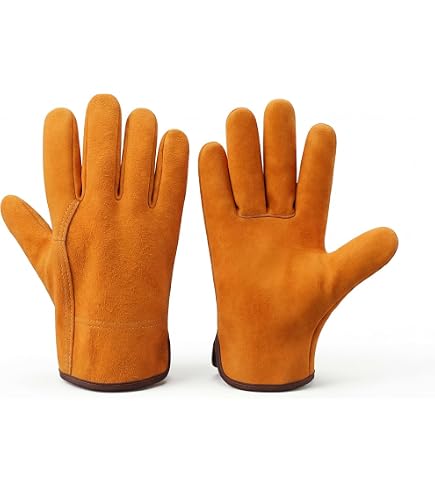 Welding Gloves – Heat Resistant Cowhide Leather, Oil & Waterproof, Anti-Slip Palm For Forge, Fireplace & Gardening