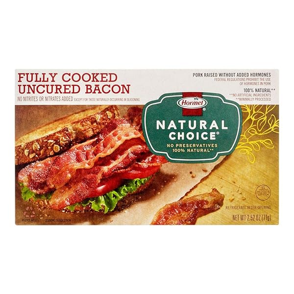 HORMEL NATURAL CHOICE, FULLY COOKED UNCURED BACON, 2.52...