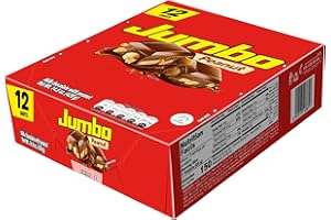 Jumbo Peanut Chocolate Bar, Soft Chocolate & Crispy Peanut, 12 Individual Bars (14.8 Oz)