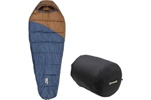 Browning Discover -20° Sleeping Bag – Extreme Cold Weather Mummy Sleeping Bag with TechLoft Silver Insulation, Draft Collar &