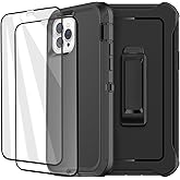 AICase Defense iPhone 12 Case iPhone 12 Pro Case with Two Screen Protector 3 Layer Rugged Heavy Duty Cases for iPhone 12/ iPhone Pro,6.1 inch 2020 (Black)