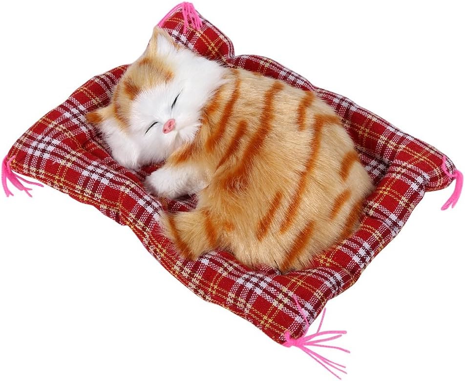 1Pcs Kitten Plush Toy Super Mini Cute Cat Toys Simulation Sleeping Cats Plush Toys With Sound