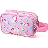 Vipdeal Kids Toiletry Bag for Girls, Travel Toiletry Bag for Little Young Girls Cosmetic Bag Makeup Bag Waterproof Hanging Wash Bag Toddler Toiletries, Unicorn Pink